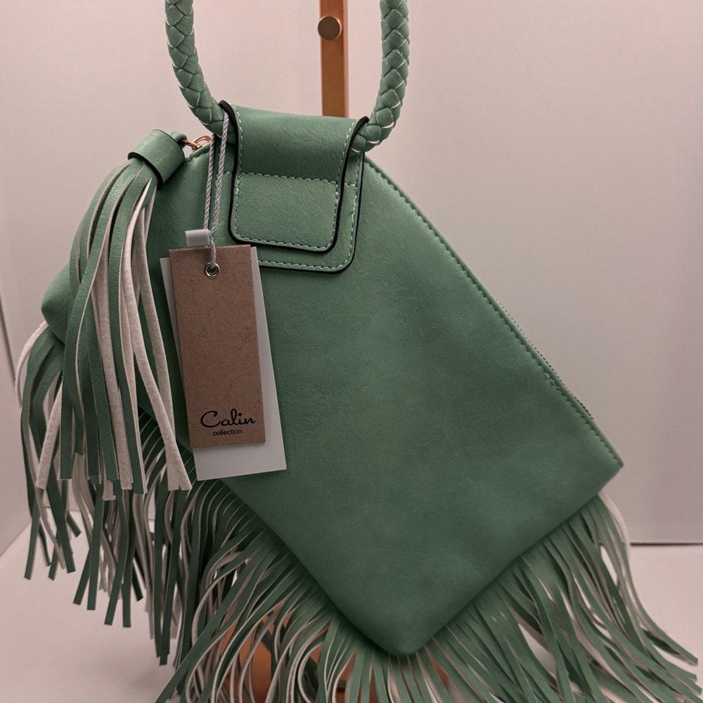 Green Fringe Women's Bag